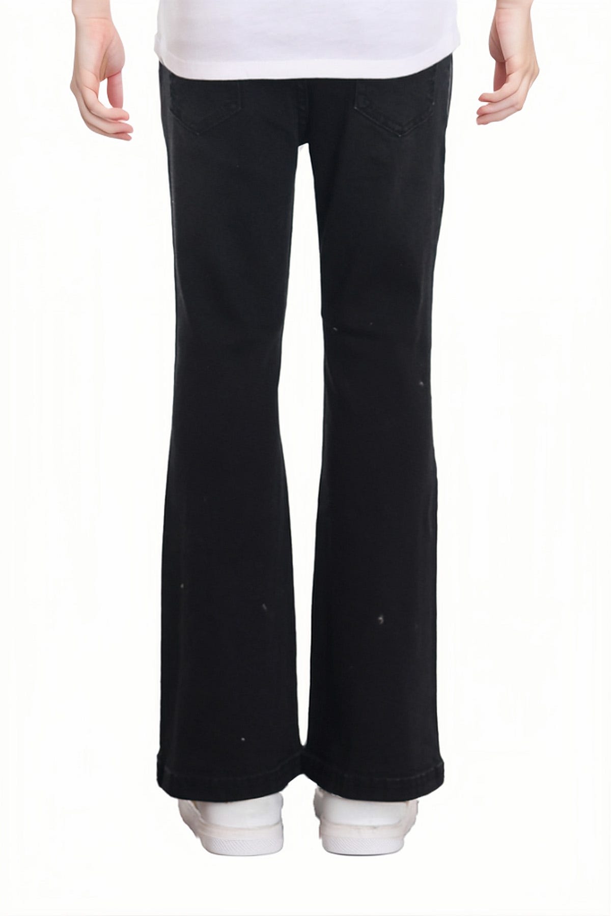 Jeans Niña Flare Estampado Y Negro
