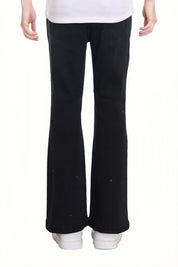 Jeans Niña Flare Estampado Y Negro