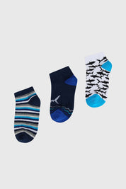 Calceta Deportiva Niño Tripack Azul