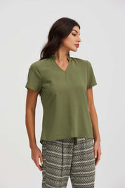 Blusa Mujer Doble Capa Espalda Verde