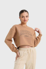 Polerón Mujer Crop Camel