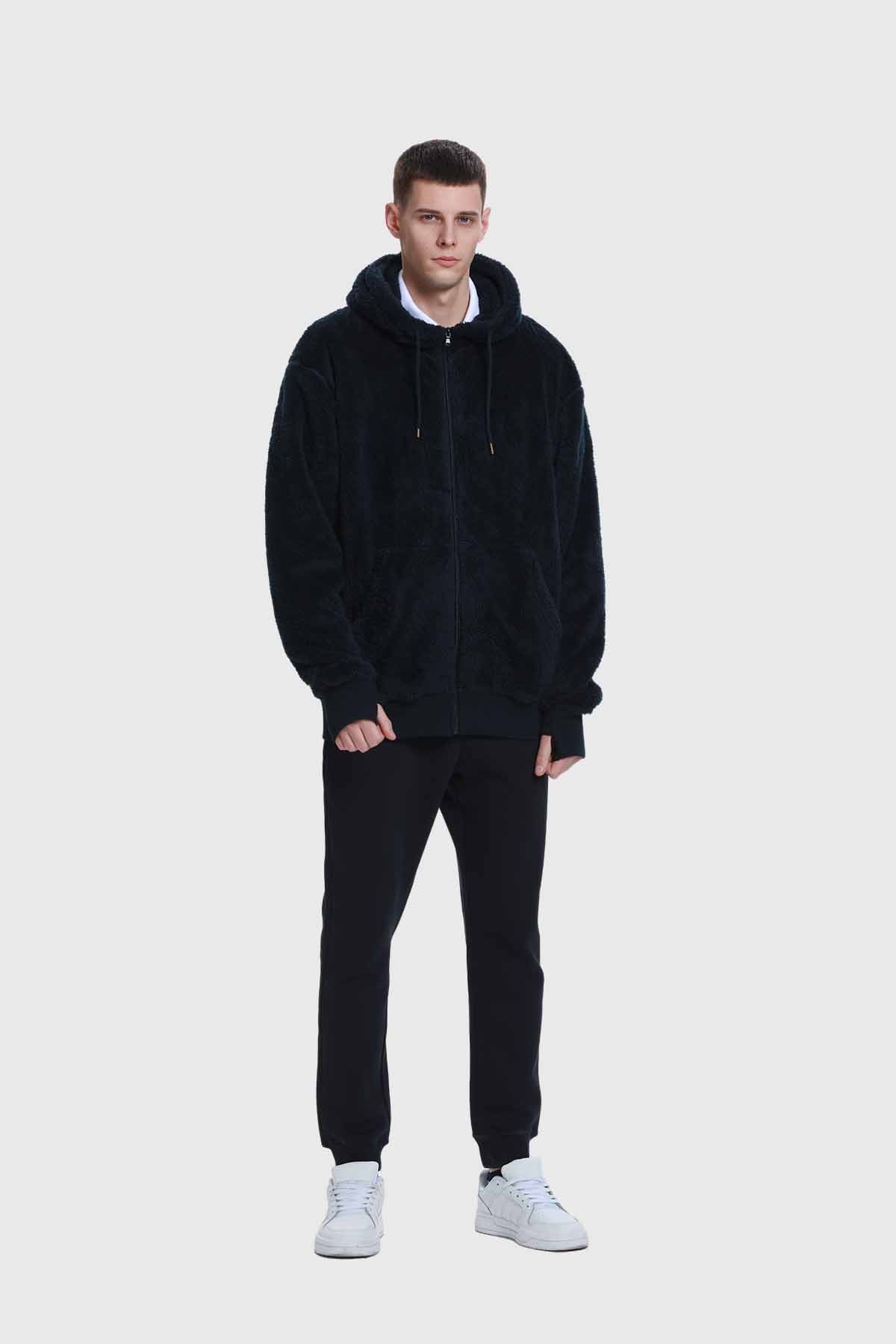 Polar Escolar Hombre Peludo Azul