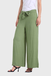Pantalón Mujer Palazzo Pretina Verde