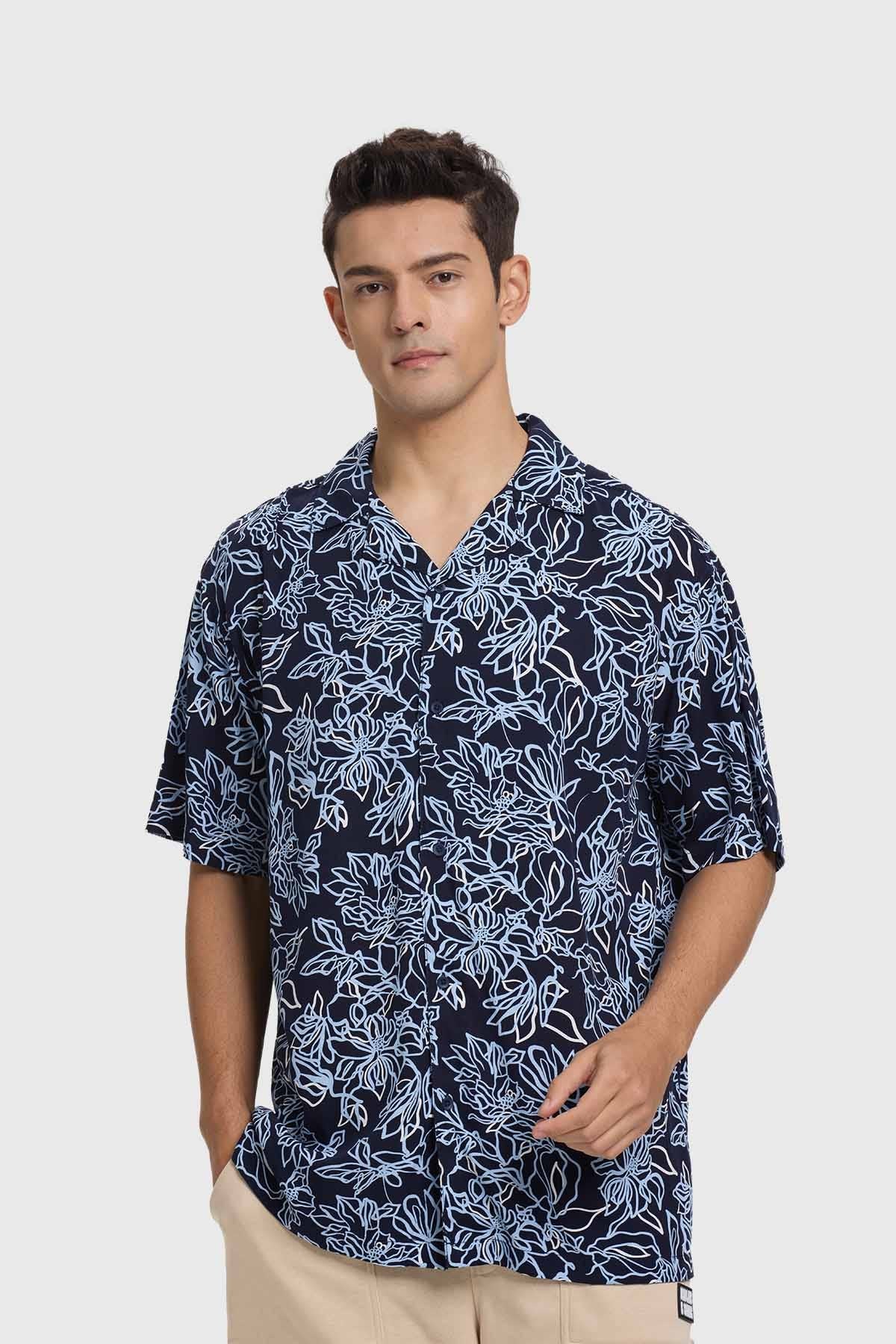 Camisa Hombre Guayabera Azul
