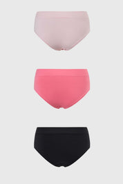 Calzón Mujer Tripack Bikini Algodón Palo Rosa