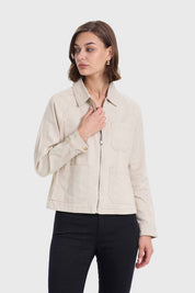 Chaqueta Mujer Gabardina Beige
