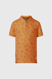 Polera Niño Piqué Print Naranjo