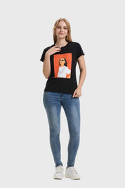 Polera Mujer Gráfica Roll Up Negro