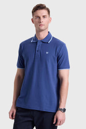 POLERA HOMBRE PIQUÉ BÁSICA LISA AZUL