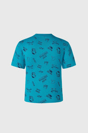Polera Niño Print Oversize Turquesa