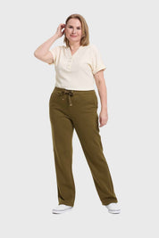Pantalón Buzo Mujer Con Cordón Verde