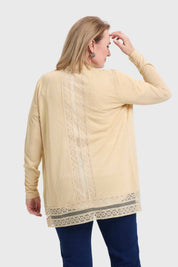 Polera Mujer Encaje Beige