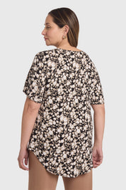Blusa Mujer Estampada Negro