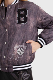 Chaqueta Mujer Bomber Design Negro
