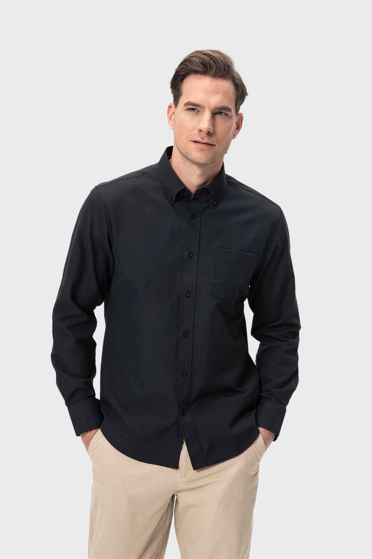 Camisa Hombre Oxford Negro