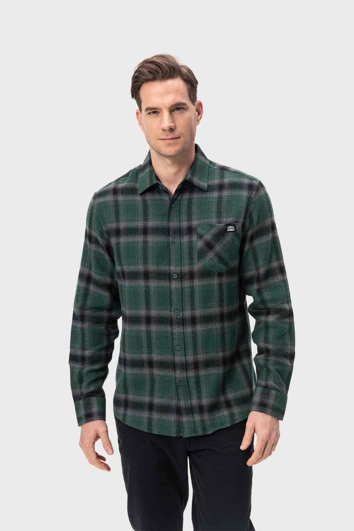 Camisa Hombre Cuadros Verde