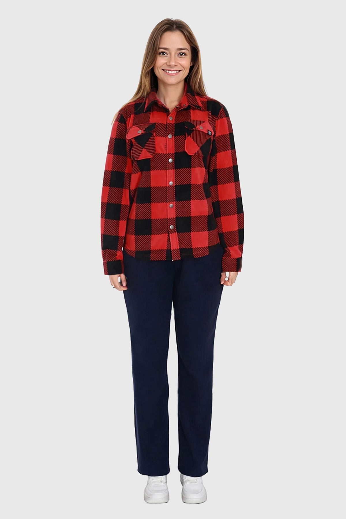 Pantalón Buzo Mujer Recto Micropolar Azul