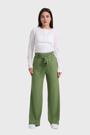Pantalón Mujer Palazzo Pretina Elasticada Verde