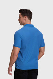 Polera Hombre Piqué Básica Azul