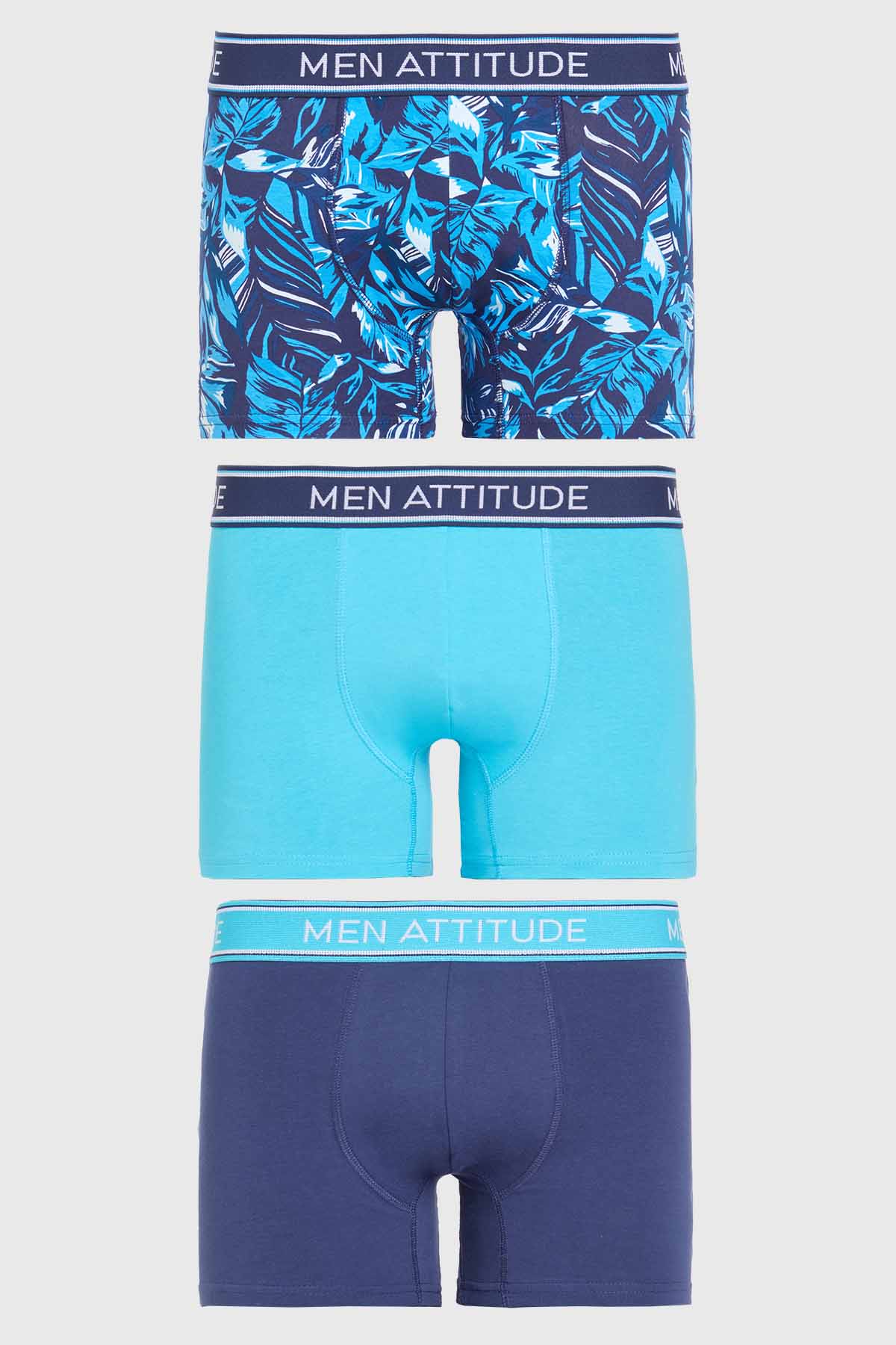 Boxer Tripack Turquesa