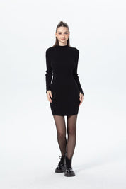 Vestido Mujer Tejido Negro