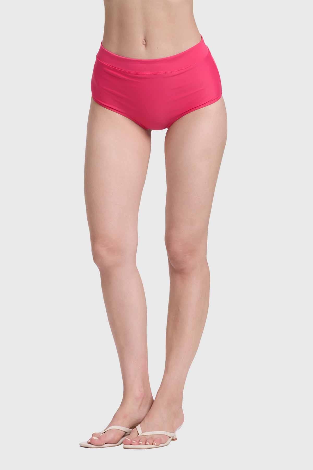 Traje De Baño Mujer Calzon Tiro Alto Fucsia