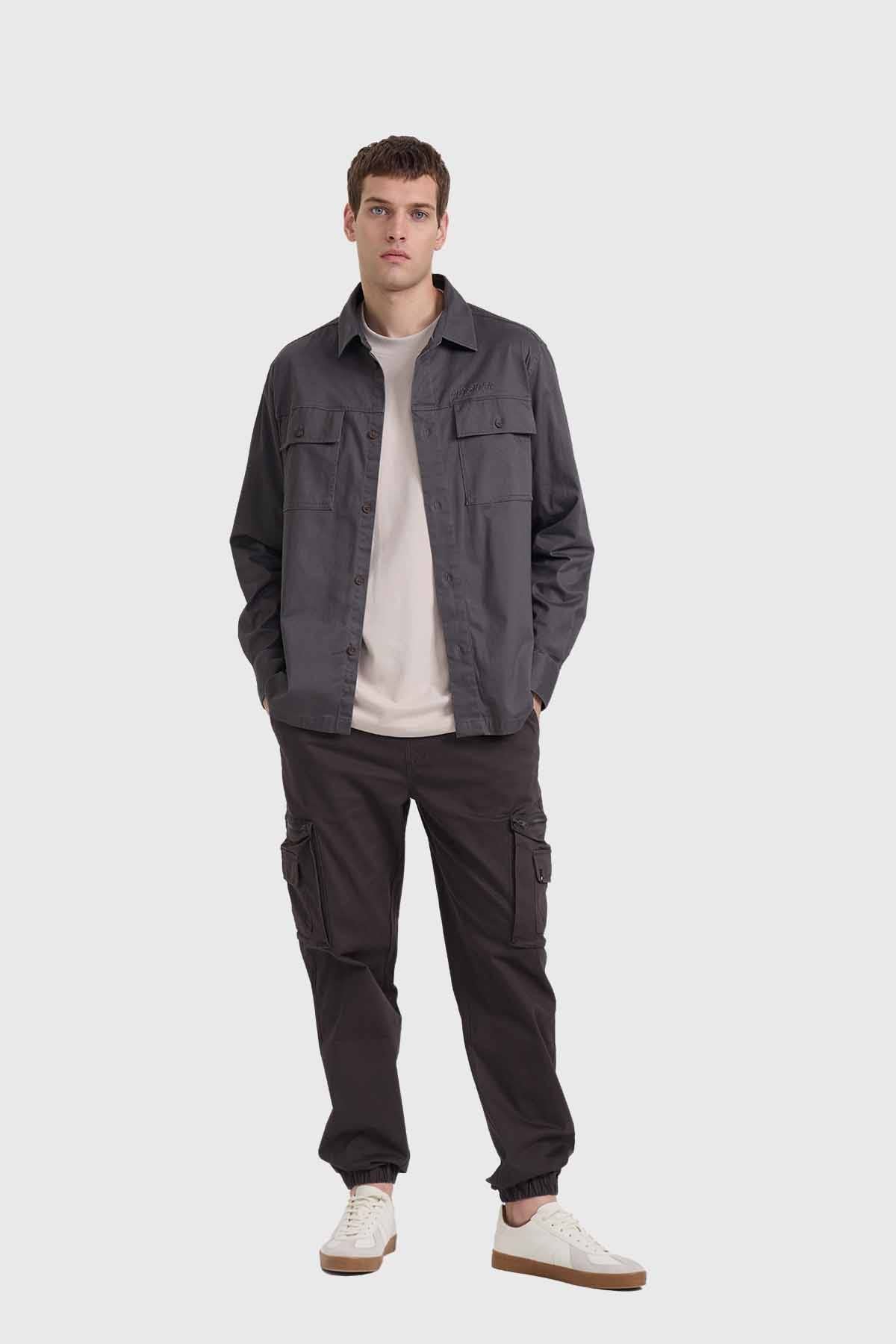 CAMISA HOMBRE OVER SHIRT NEGRO