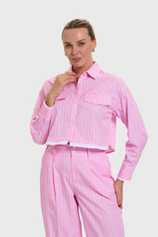 Blusa Mujer Rayas Rosado