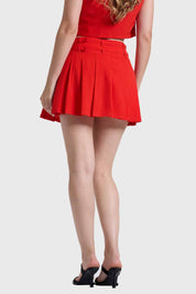 Falda Mujer Sastrera Cinturón Rojo