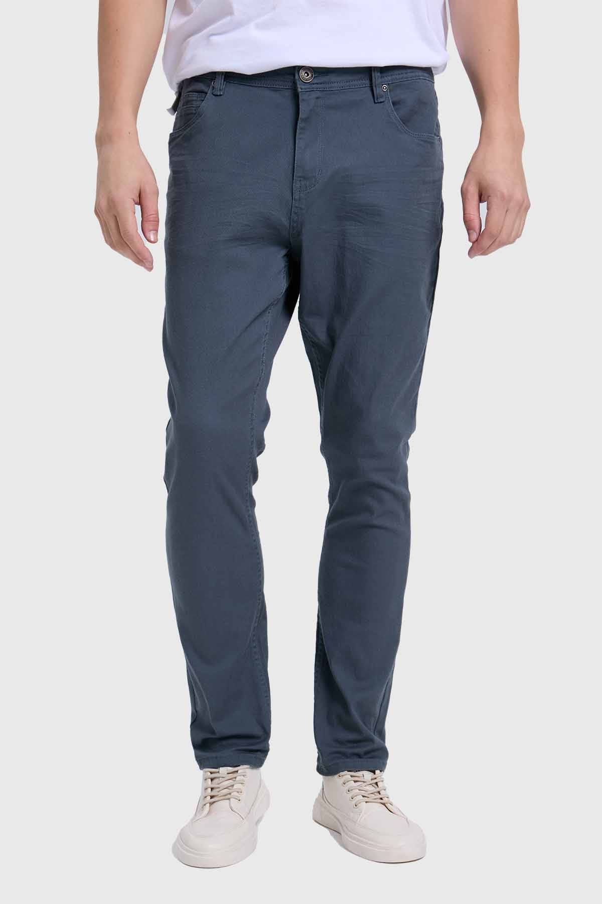 JEANS HOMBRE SLIM COLOR PETROLEO I