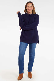 Sweater Mujer Calado Azul