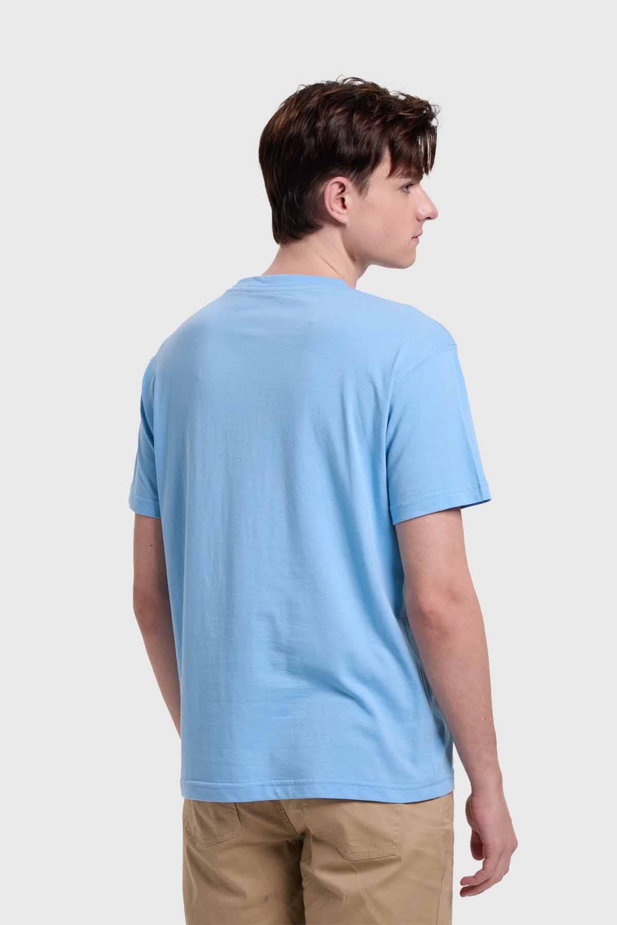 Polera Hombre Graffiti Celeste