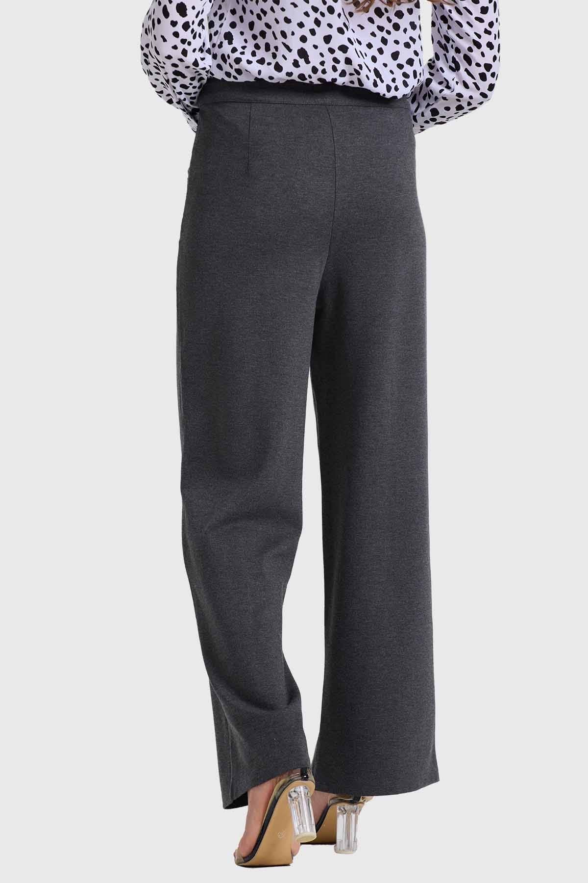 Pantalón Mujer Tiro Alto Sastrero Gris