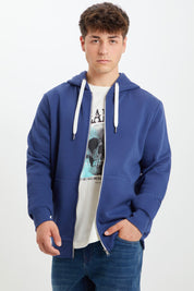 Polerón Hoodie Básico Azul