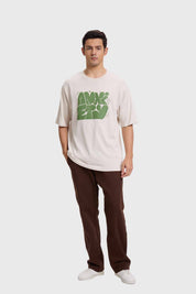 Polera Hombre Print Puff Beige