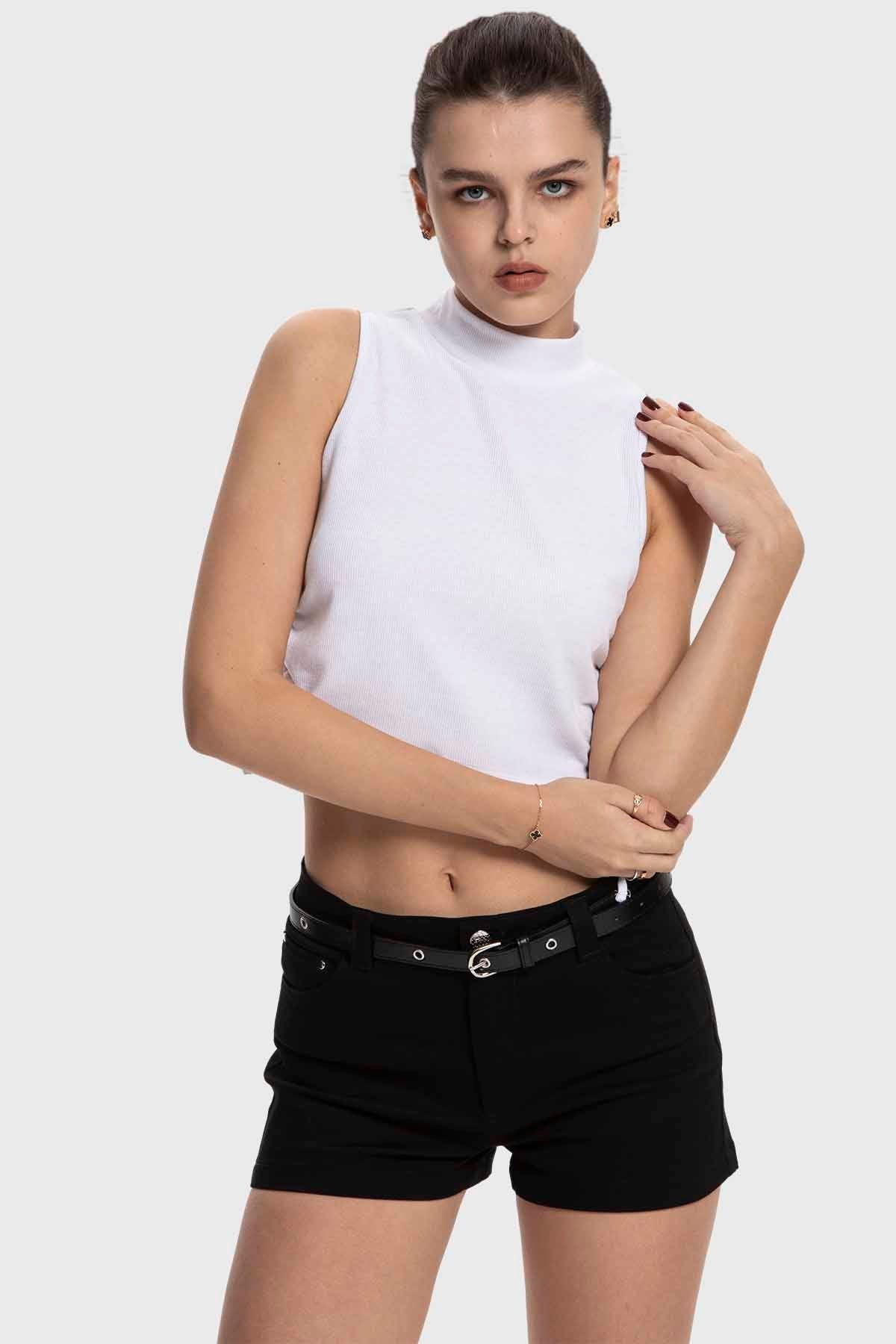 Polera Mujer Amarras Costados Blanco