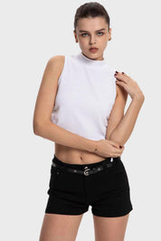 Polera Mujer Amarras Costados Blanco
