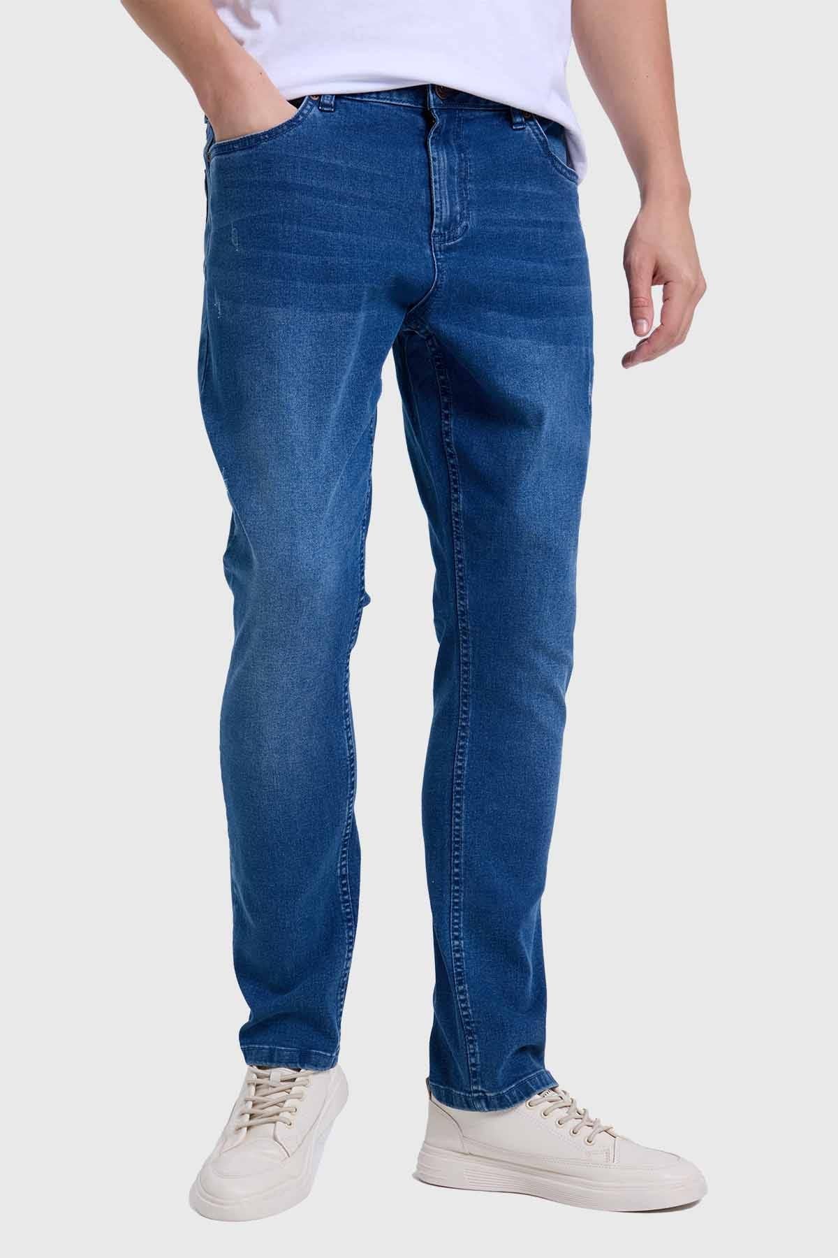 JEANS HOMBRE ROTURA BOLSILLO AZUL INDIGO