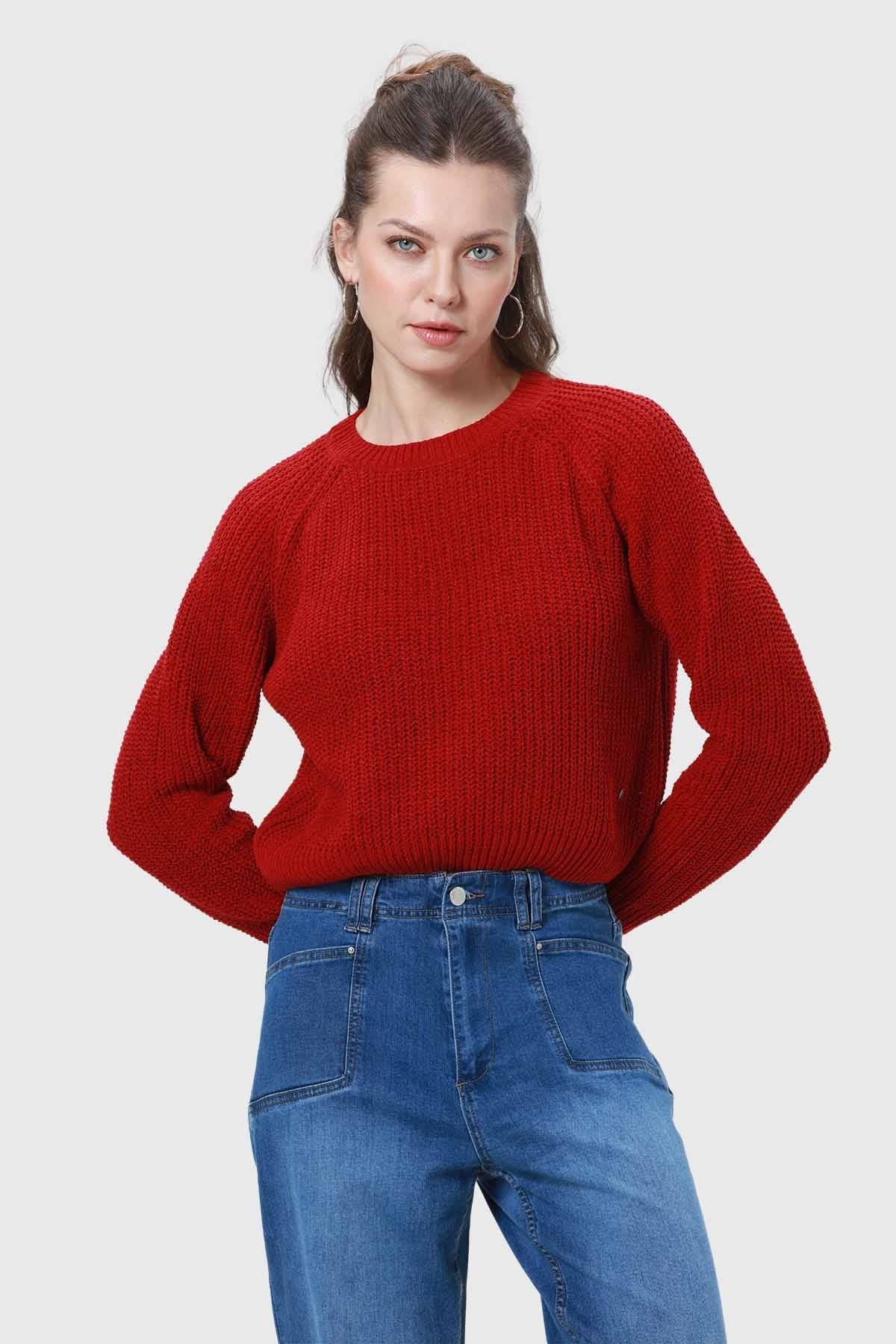 Sweater Mujer Chenille Rojo