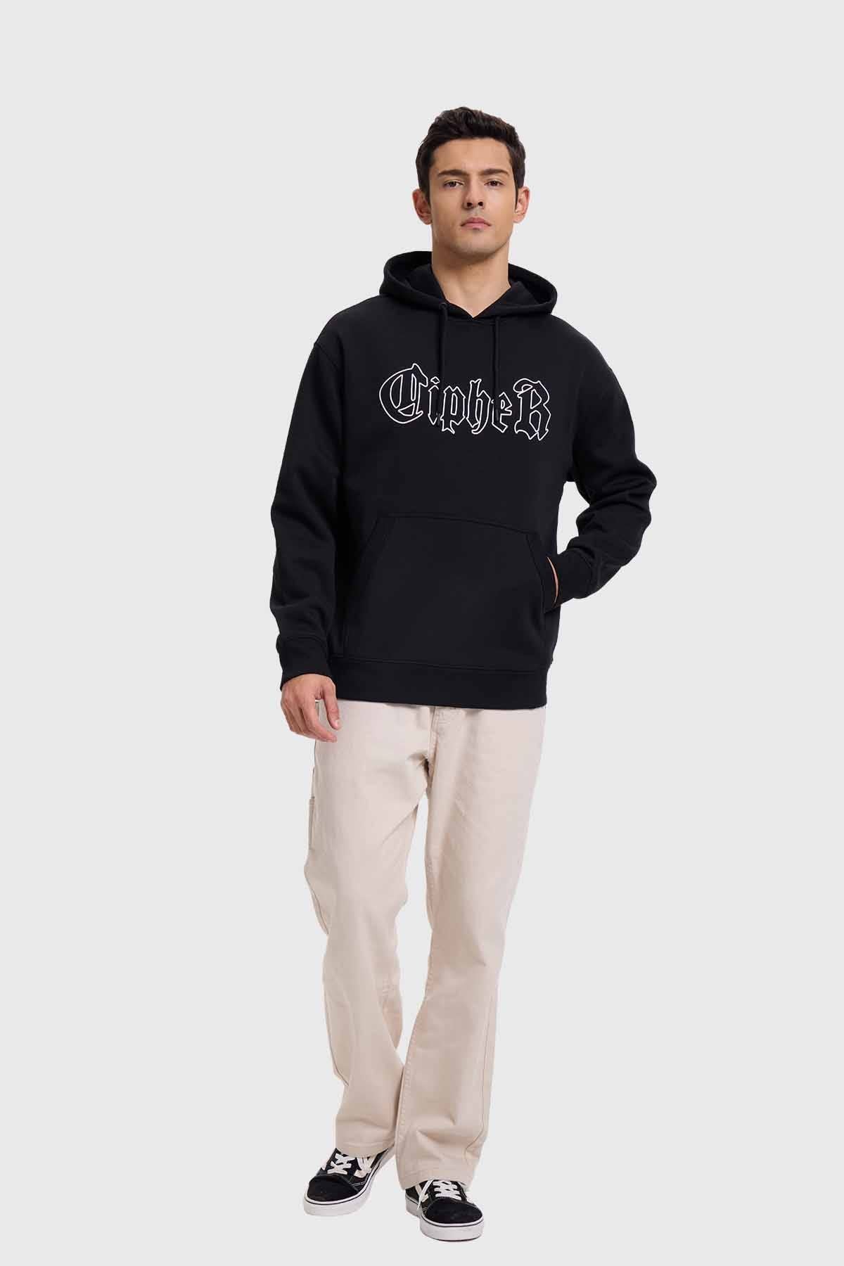 Polerón Hombre Hoodie Print Negro