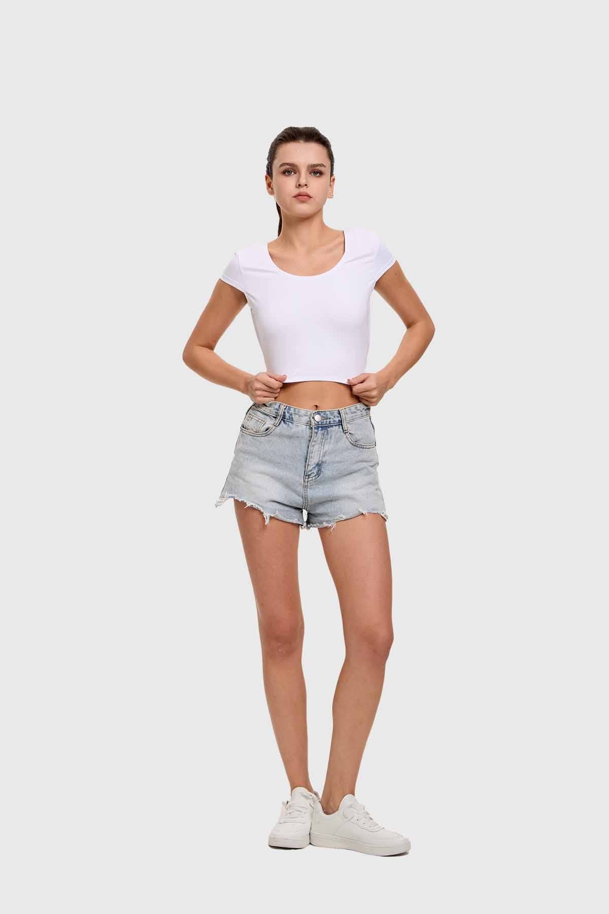 Polera Mujer Cruzada Espalda Blanco