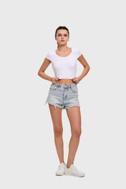 Polera Mujer Cruzada Espalda Blanco