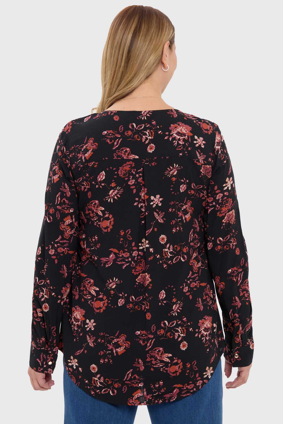 BLUSA MUJER PINZA PLIEGUE DELANTERO NEGRO