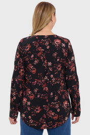 BLUSA MUJER PINZA PLIEGUE DELANTERO NEGRO
