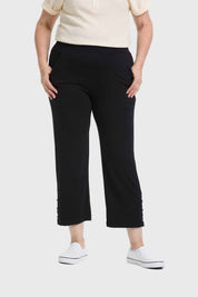 Pantalón Buzo Mujer Detalle Ojetillo Negro