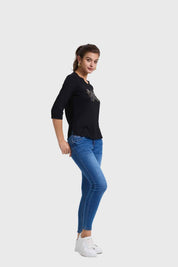 Polera Mujer Aplicación Negro