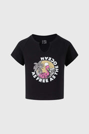 POLERA NIÑA PRINT NEGRO III FSP