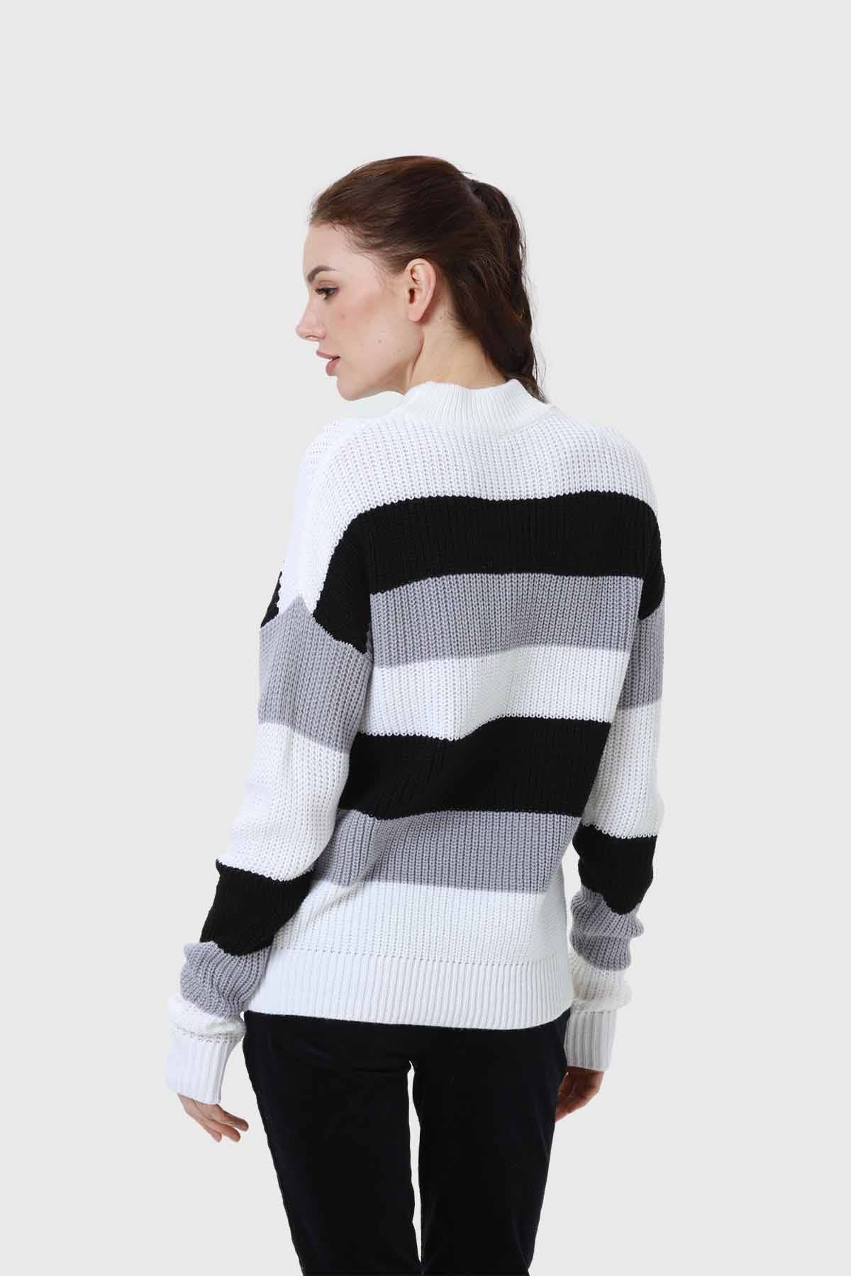 Sweater Mujer Bloques Blanco