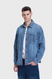 Camisa Hombre Mezclilla Azul
