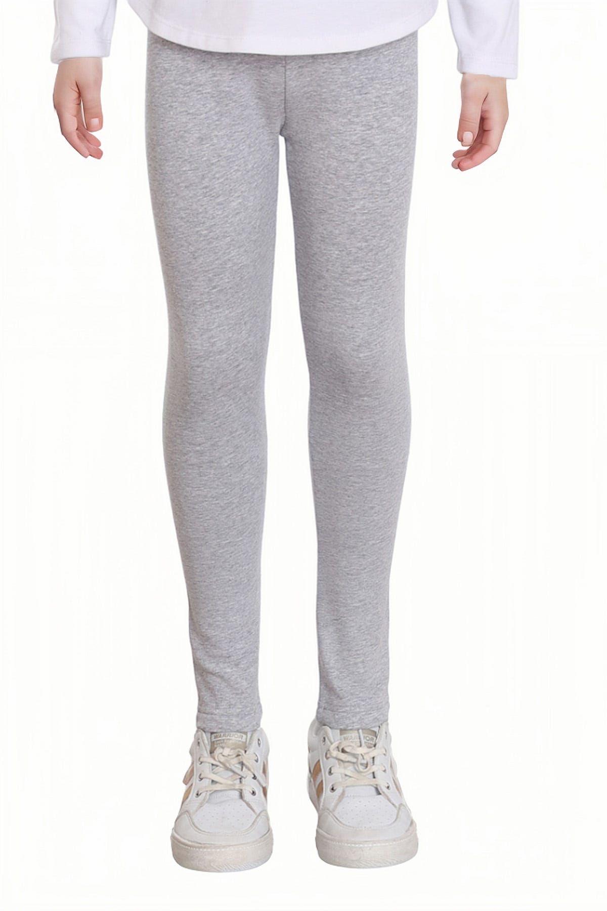CALZA NIÑA POLAR INTERIOR GRIS MELANGE